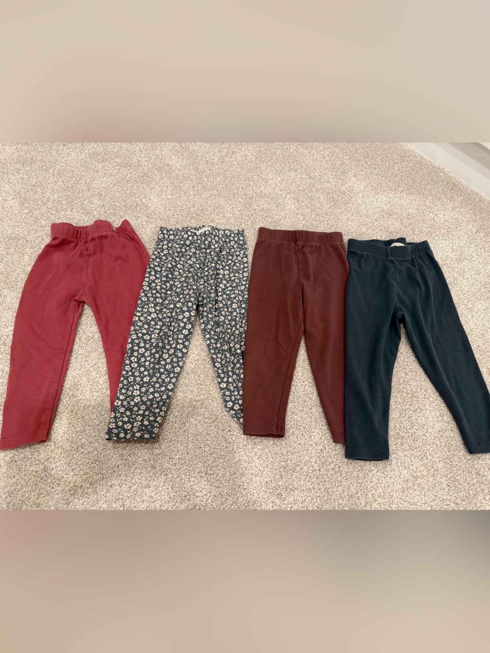 Zara Girls' Leggings Set - Pink, Floral, maroon, Navy